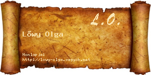 Lőwy Olga névjegykártya